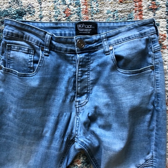 Boohoo Man Distressed Biker Detail Skinny Jeans - Picture 6 of 7